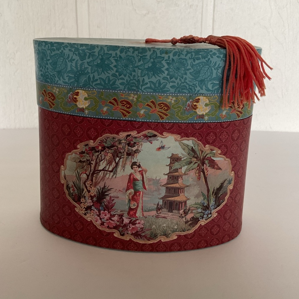 Punch Studio Oriental Keepsake Lidded Oval Box